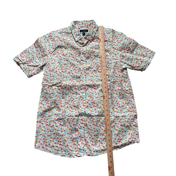 Club Room Short Sleeve Button-Up Flamingo Print Men's Shirt - Picture 3 of 7